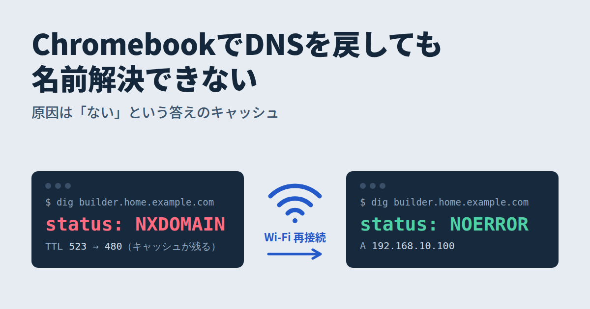 ChromebookでDNSを戻しても名前解決できない原因と対処法